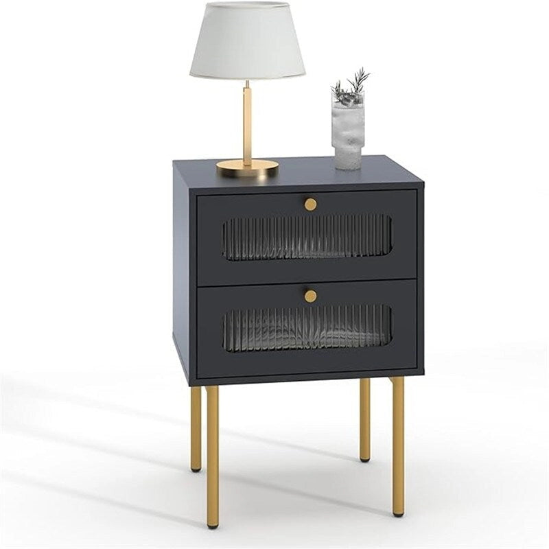 Small Nightstand with Drawers for Bedroom - 11.8D x 15.7W x 22.4H
