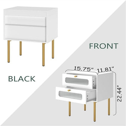 Small Nightstand with Drawers for Bedroom - 11.8D x 15.7W x 22.4H