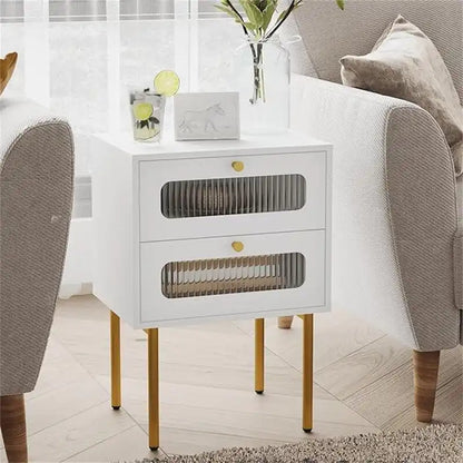 Small Nightstand with Drawers for Bedroom - 11.8D x 15.7W x 22.4H