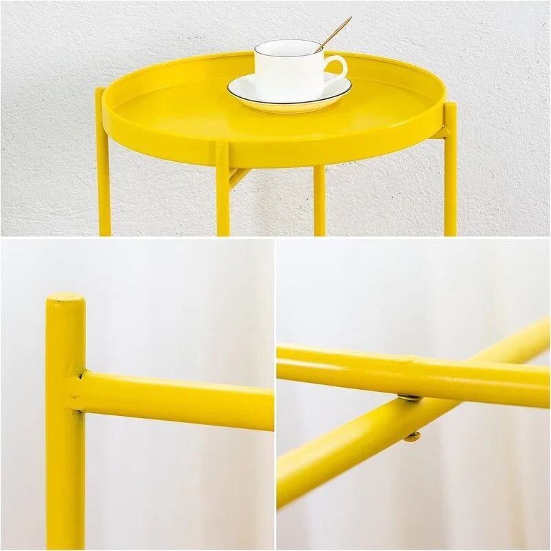 Table 2-Tier Metal Sofa Side Table - 15D x 15W x 20H