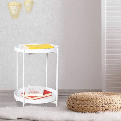 Table 2-Tier Metal Sofa Side Table - 15D x 15W x 20H