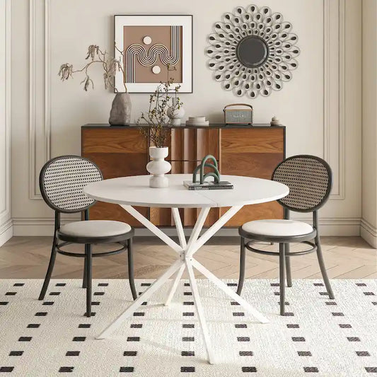 42.13 Modern Cross Leg Round Dining Table