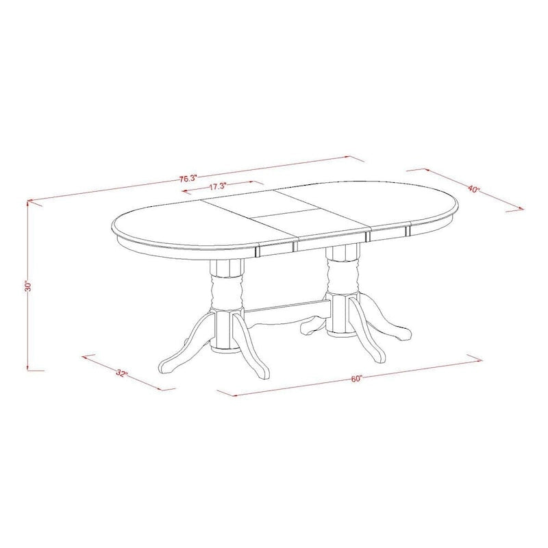 East West Furniture 5 Piece Kitchen Table Set- an Oval Dining Table with Butterfly Leaf and 4 Dining Room Chairs,Oak