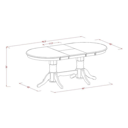 East West Furniture 5 Piece Kitchen Table Set- an Oval Dining Table with Butterfly Leaf and 4 Dining Room Chairs,Oak