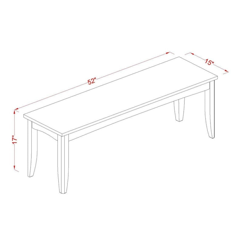 East West Furniture Parfait Dining Room Bench with Solid Wood Seat (Finish Color Options)