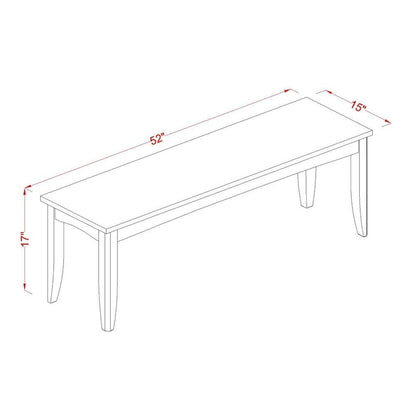 East West Furniture Parfait Dining Room Bench with Solid Wood Seat (Finish Color Options)