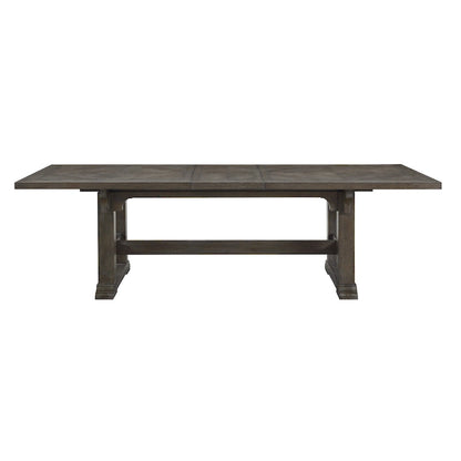 Koa 84-102 Inch Dining Table, Extendable 8 Seater Rectangular, Brown Wood