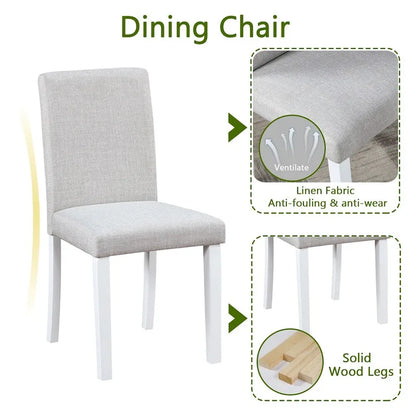 5-piece Wood Dining Counter Height Table and Chair Set