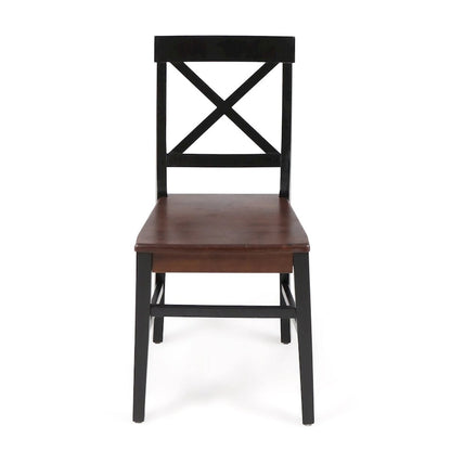 Roshan Farmhouse Acacia Wood Dining Chairs set of 2