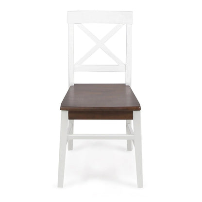 Roshan Farmhouse Acacia Wood Dining Chairs set of 2