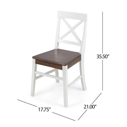 Roshan Farmhouse Acacia Wood Dining Chairs set of 2