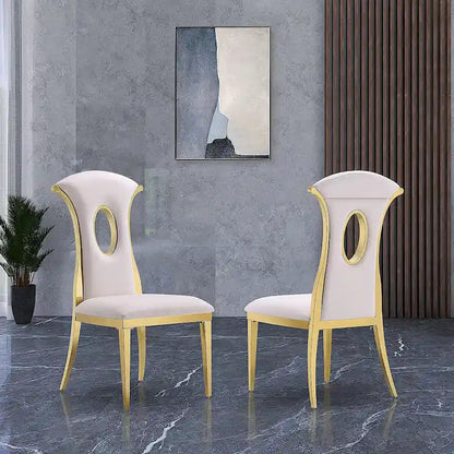 Modern Gorgeous Velvet Dining Chairs with Polished Gold Stainless Steel Legs