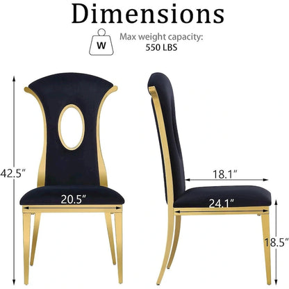 Modern Gorgeous Velvet Dining Chairs with Polished Gold Stainless Steel Legs