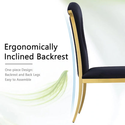 Modern Gorgeous Velvet Dining Chairs with Polished Gold Stainless Steel Legs