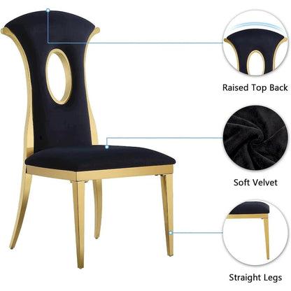 Modern Gorgeous Velvet Dining Chairs with Polished Gold Stainless Steel Legs