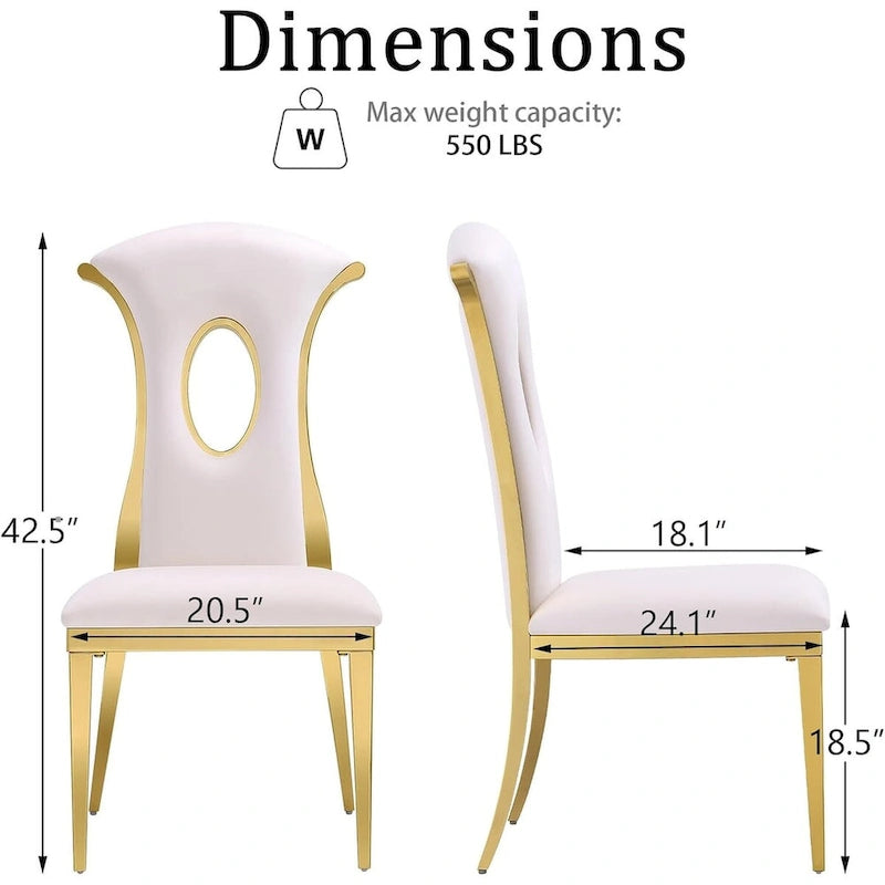 Modern Gorgeous Velvet Dining Chairs with Polished Gold Stainless Steel Legs