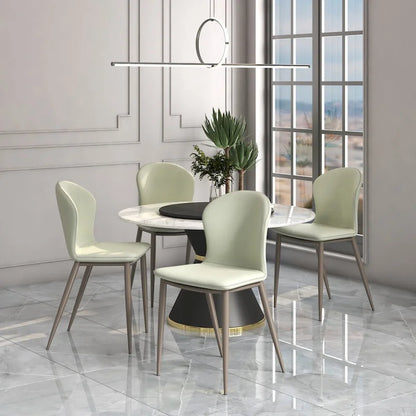 Mosaic Modern Upholstered Fabric Dining Chair with Metal Legs by LeisureMod