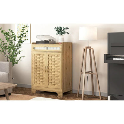 Coffee Bar Cabinet Buffet Sideboard with Drawer and Adjustable Shelf