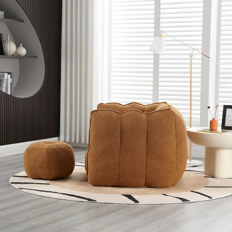 Roomfitters Soft Bean Bag Chair with High Resilient Foam Chips for Living Room