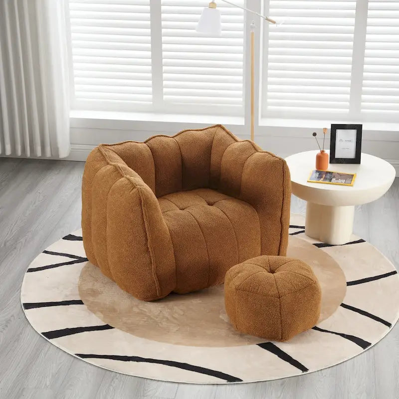 Roomfitters Soft Bean Bag Chair with High Resilient Foam Chips for Living Room