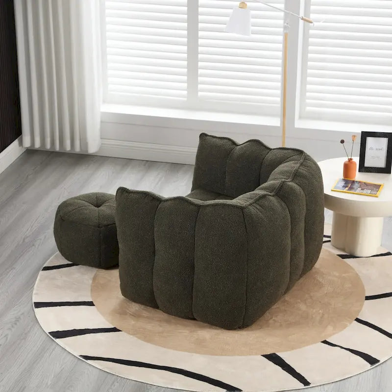 Roomfitters Soft Bean Bag Chair with High Resilient Foam Chips for Living Room
