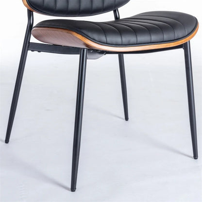 Dining Chairs Set of 2,Mid Century Modern Retro Faux Leather Chair