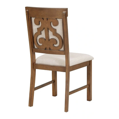5-Piece Retro Functional Dining Set,a 16-Inch Leaf and 4 Upholstered Chairs for Dining Room and Kitchen