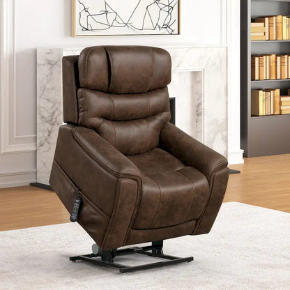 Furniture of America Wes Power Lift Dual Motor Recliner with Massage, Hidden Storage and Footrest Extension