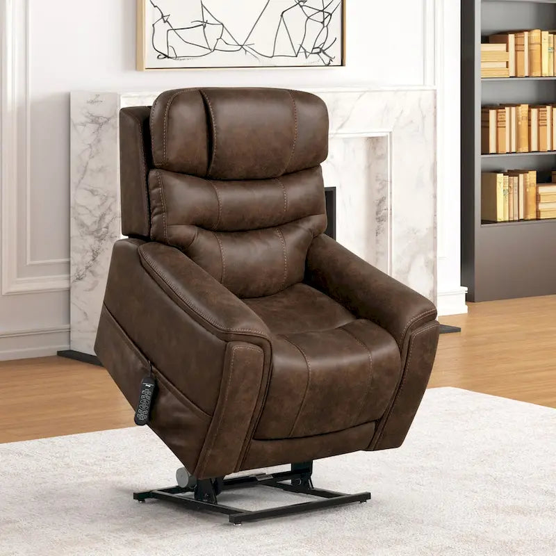 Furniture of America Wes Power Lift Dual Motor Recliner with Massage, Hidden Storage and Footrest Extension