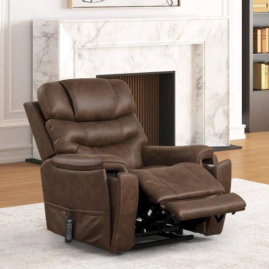 Furniture of America Wes Power Lift Dual Motor Recliner with Massage, Hidden Storage and Footrest Extension