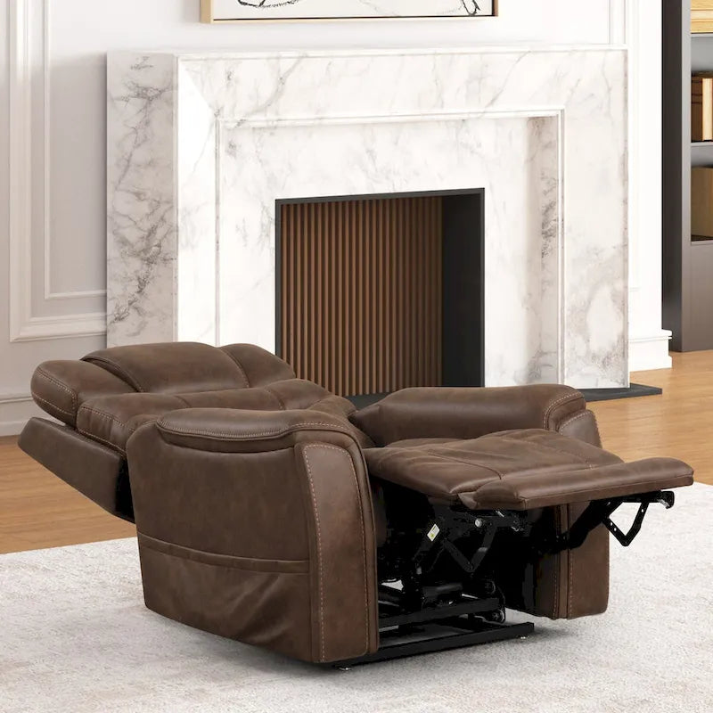 Furniture of America Wes Power Lift Dual Motor Recliner with Massage, Hidden Storage and Footrest Extension
