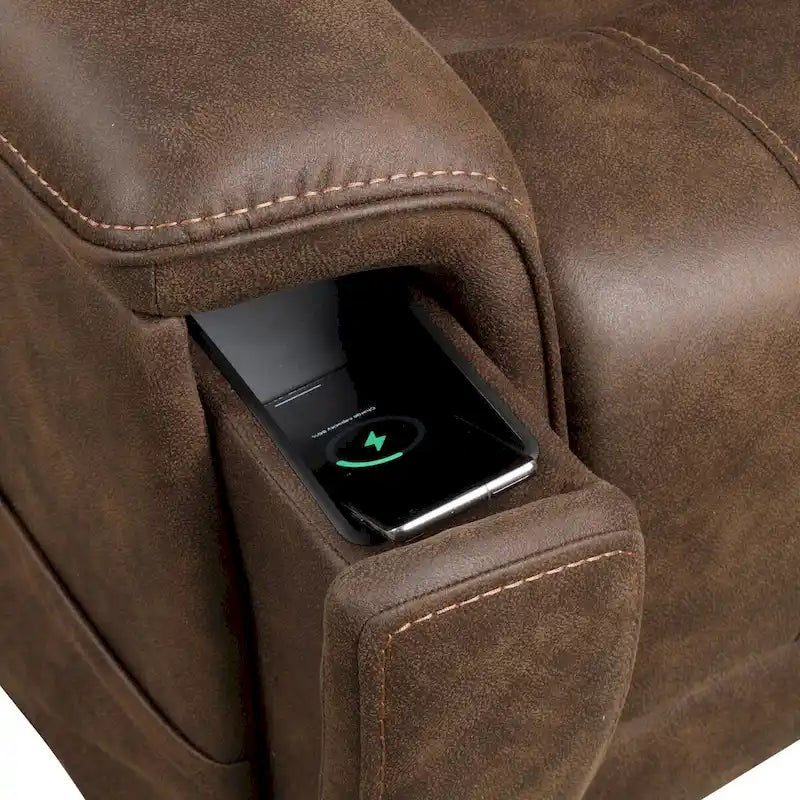 Furniture of America Wes Power Lift Dual Motor Recliner with Massage, Hidden Storage and Footrest Extension