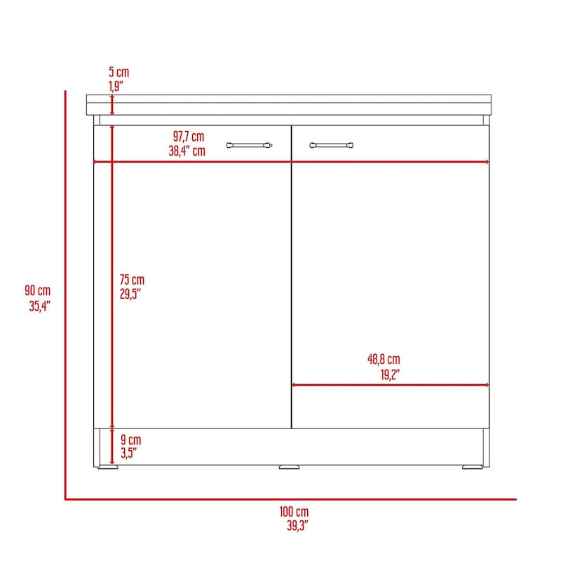 Brookeline Rectangle 2-Door Utility Sink and Cabinet