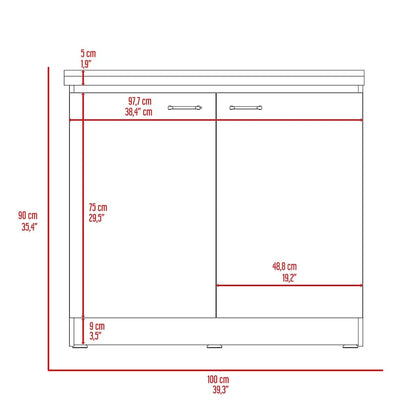 Brookeline Rectangle 2-Door Utility Sink and Cabinet