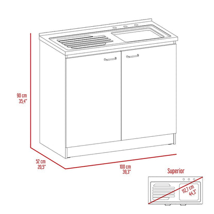 Brookeline Rectangle 2-Door Utility Sink and Cabinet