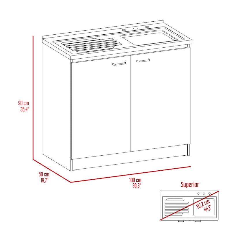 Brookeline Rectangle 2-Door Utility Sink and Cabinet