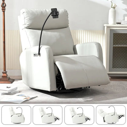 270Power Swivel Rocker Recliner Chair, Electric Glider Reclining Sofa with USB Ports,Power Swivel Glider