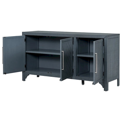 Wood Storage Cabinet Sideboard with Adjustable Shelves and 3 Doors