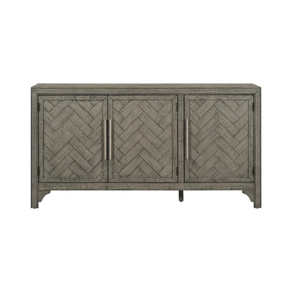 Wood Storage Cabinet Sideboard with Adjustable Shelves and 3 Doors
