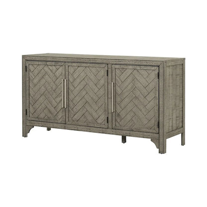 Wood Storage Cabinet Sideboard with Adjustable Shelves and 3 Doors