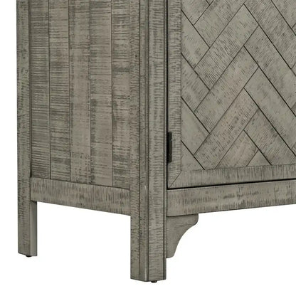 Wood Storage Cabinet Sideboard with Adjustable Shelves and 3 Doors