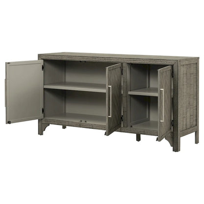 Wood Storage Cabinet Sideboard with Adjustable Shelves and 3 Doors