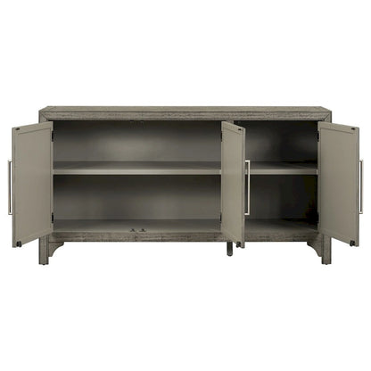 Wood Storage Cabinet Sideboard with Adjustable Shelves and 3 Doors