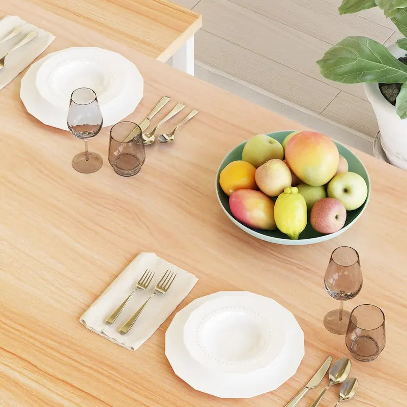 Dining Table Set with Bench, 3 Pieces Dining Furniture Set Kitchen Table Set for Kitchen, Dining Room, Living Room