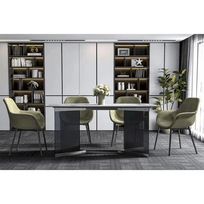 Oryn Rectangular Dining Table with Glass/Sintered Stone Top