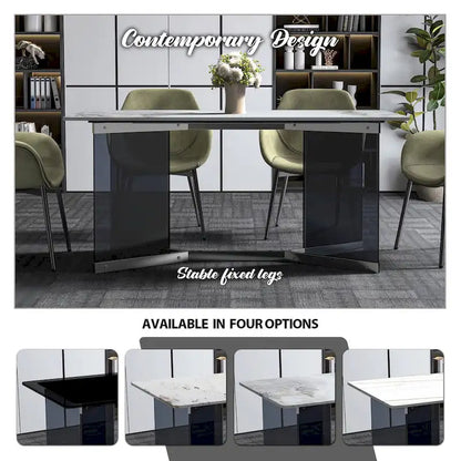 Oryn Rectangular Dining Table with Glass/Sintered Stone Top