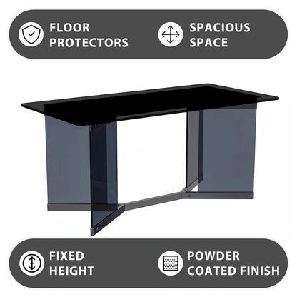 Oryn Rectangular Dining Table with Glass/Sintered Stone Top