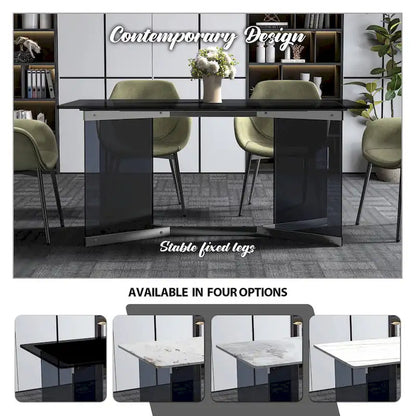 Oryn Rectangular Dining Table with Glass/Sintered Stone Top