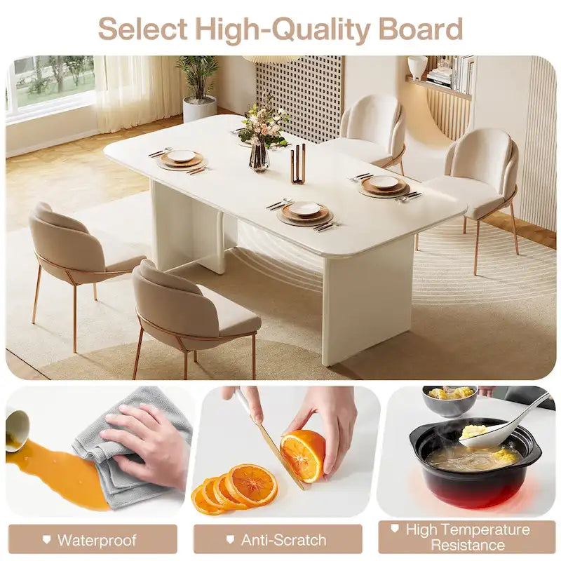 63-in Large Dining Table for 4-6 People, Modern Rectangle Kitchen Table