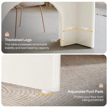 63-in Large Dining Table for 4-6 People, Modern Rectangle Kitchen Table